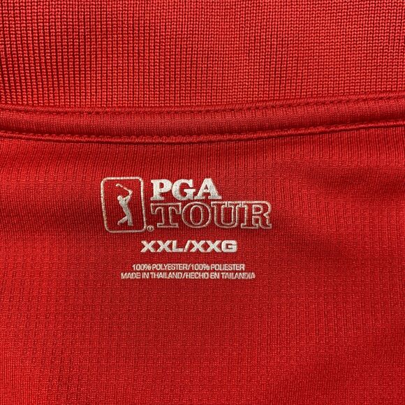 PGA Tour Golf Polo Shirt Mens 2XL XXL Red Side Vent Performance Sweat Wicking - Picture 4 of 11